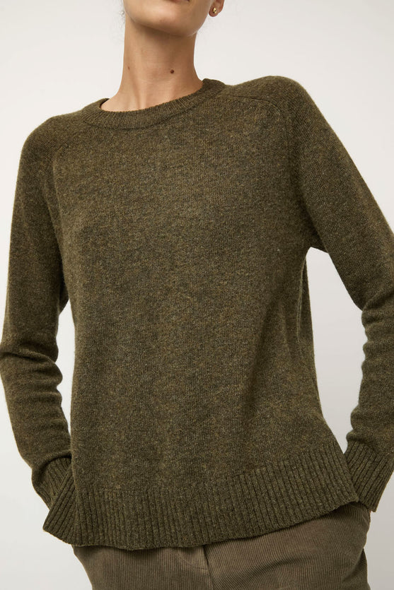 Mijeong Park Cashmere Blend Crewneck Knit in Olive