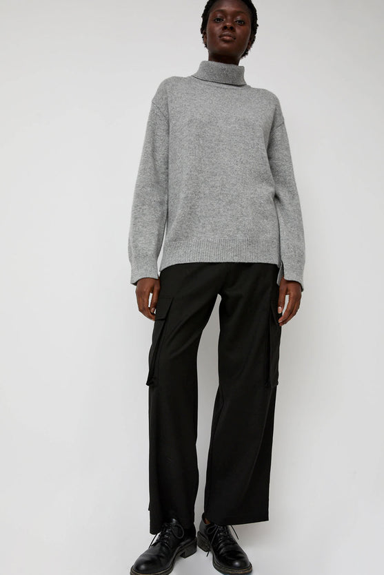 Mijeong Park Cashmere Blend High Neck Knit in Gray