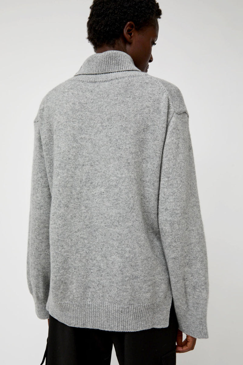 Mijeong Park Cashmere Blend High Neck Knit in Gray