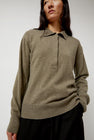 Mijeong Park Cashmere Blend Polo Sweater in Greige