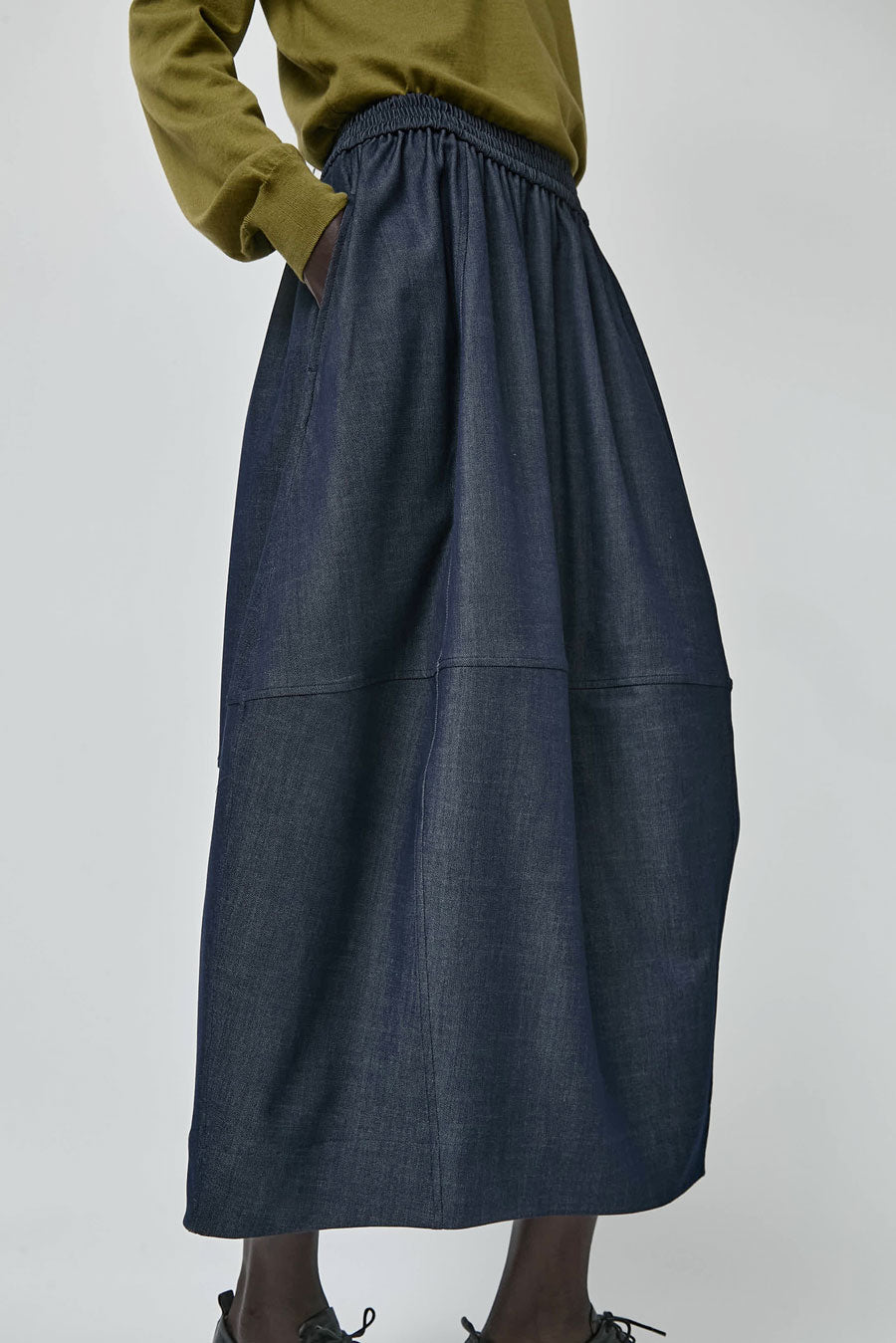 Mijeong Park Denim Balloon Skirt in Denim