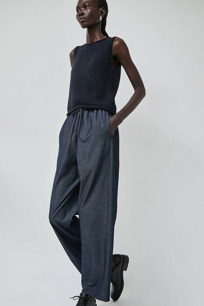 Mijeong Park Denim Drawstring Pants in Denim