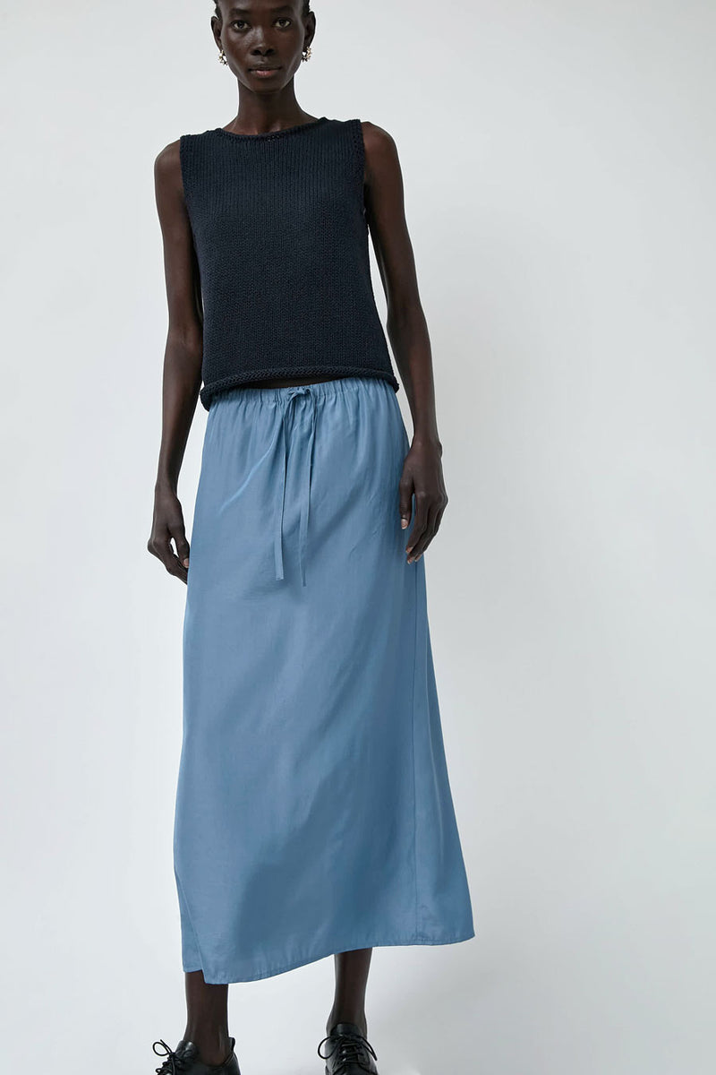 Mijeong Park Drawstring Midi Skirt in Blue