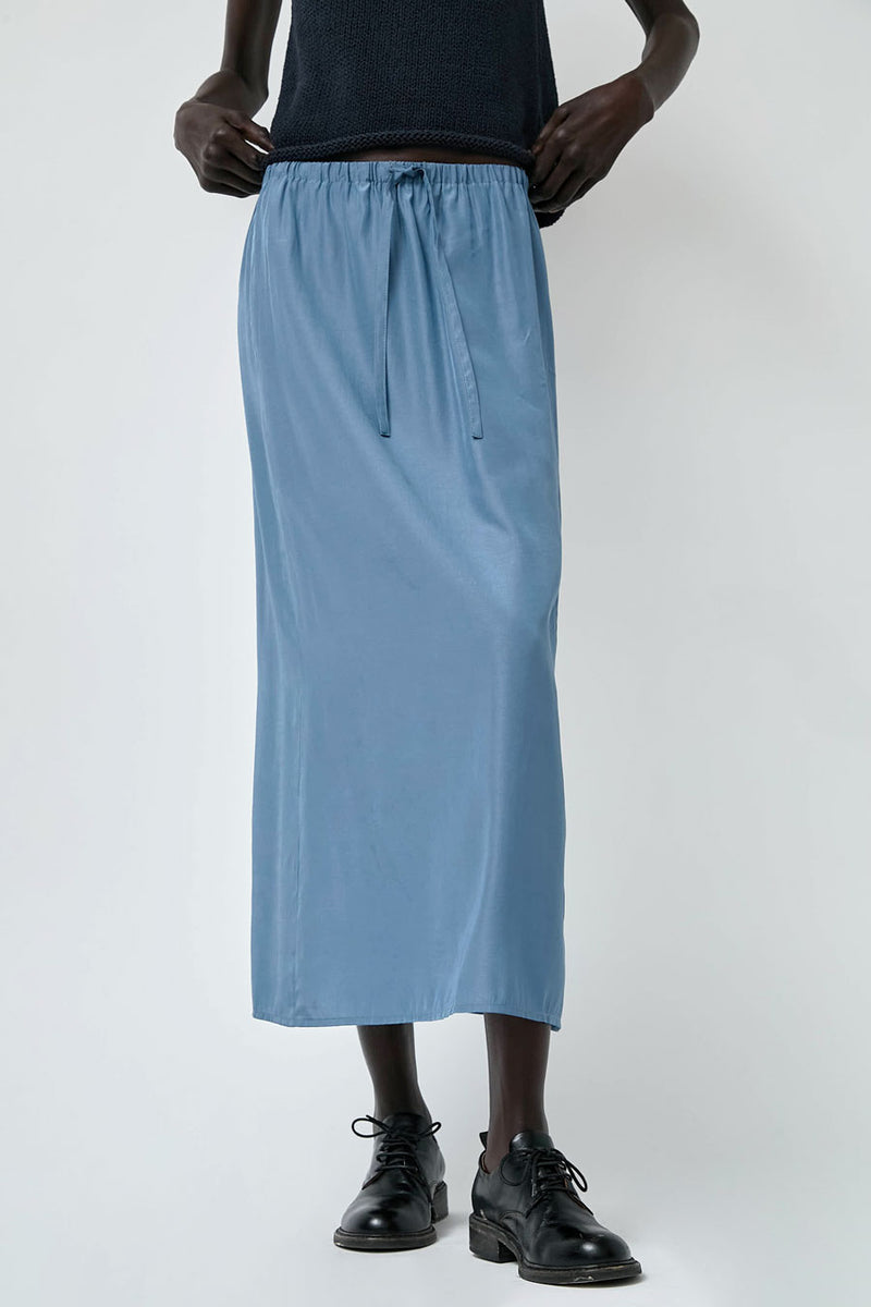 Mijeong Park Drawstring Midi Skirt in Blue