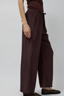 Mijeong Park Drawstring Wide Leg Pants in Dark Plum