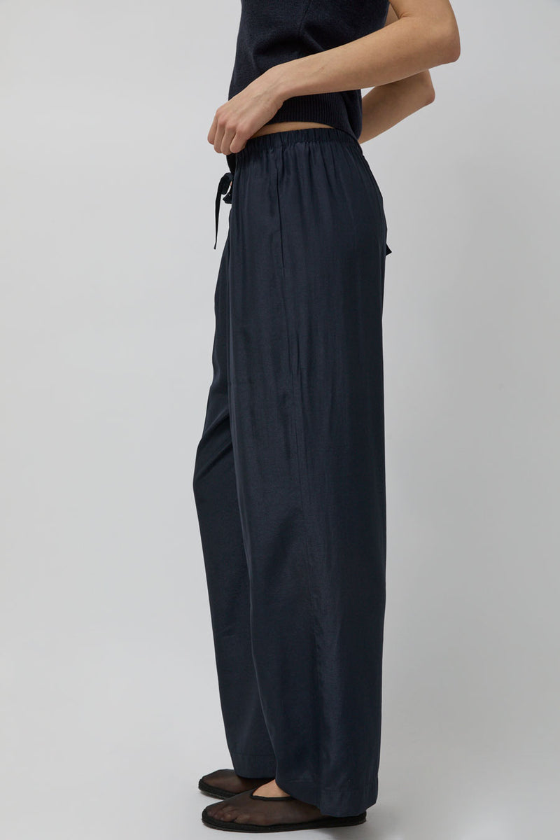 Mijeong Park Drawstring Wide Leg Pants in Navy