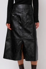 Mijeong Park Faux Leather Skirt in Black