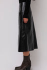 Mijeong Park Faux Leather Skirt in Black