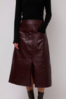 Mijeong Park Faux Leather Skirt in Burgundy