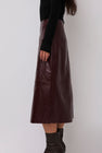 Mijeong Park Faux Leather Skirt in Burgundy