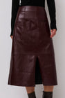 Mijeong Park Faux Leather Skirt in Burgundy