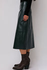 Mijeong Park Faux Leather Skirt in Green