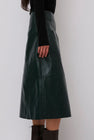 Mijeong Park Faux Leather Skirt in Green