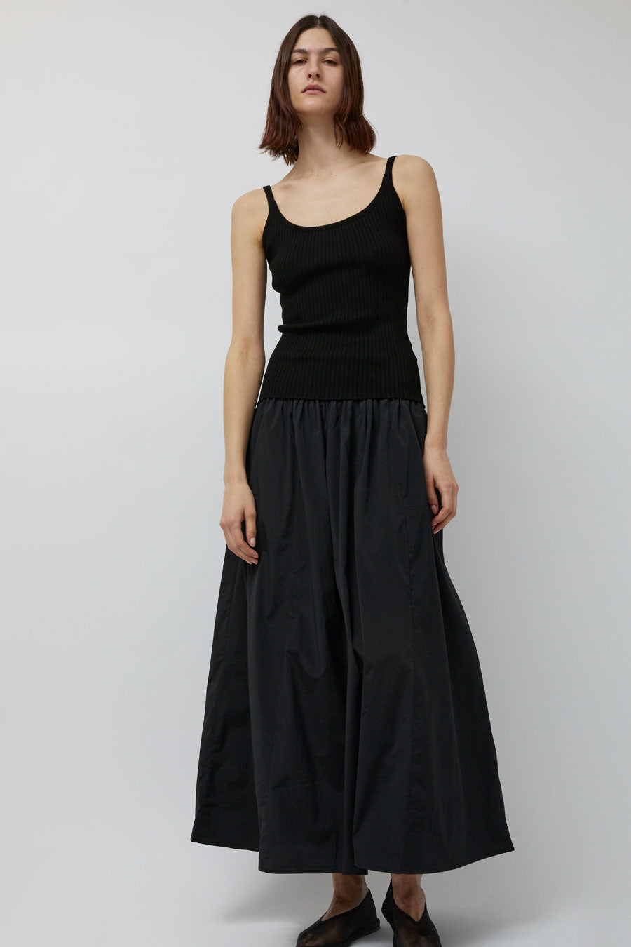 Mijeong Park Gathered Maxi Skirt in Black