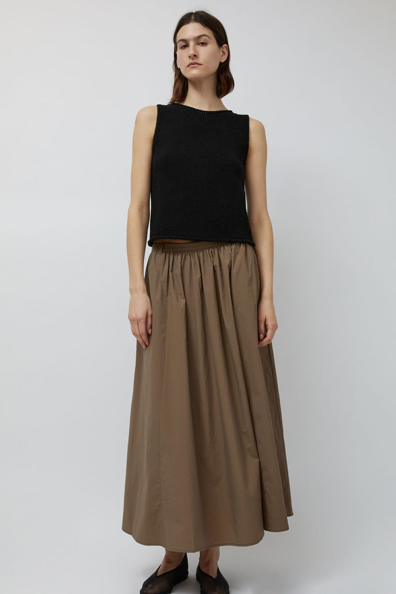 Mijeong Park Gathered Maxi Skirt in Light Brown