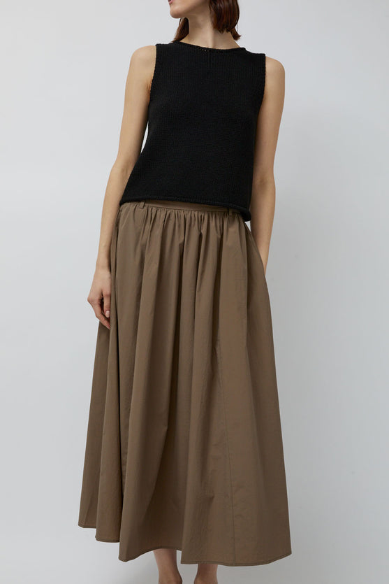 Mijeong Park Gathered Maxi Skirt in Light Brown