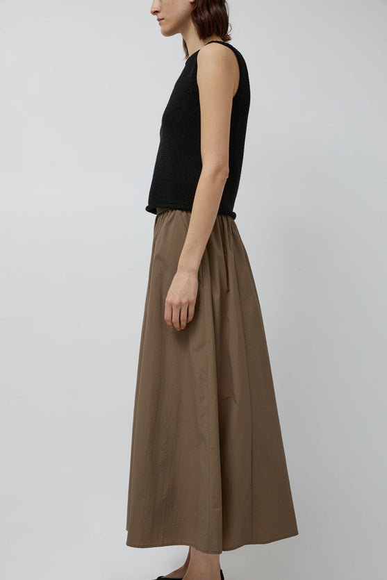 Mijeong Park Gathered Maxi Skirt in Light Brown