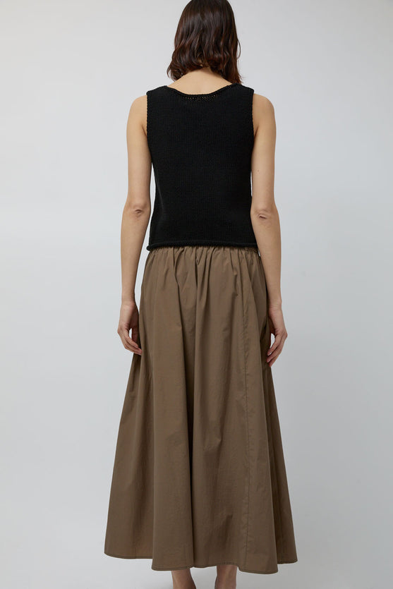 Mijeong Park Gathered Maxi Skirt in Light Brown