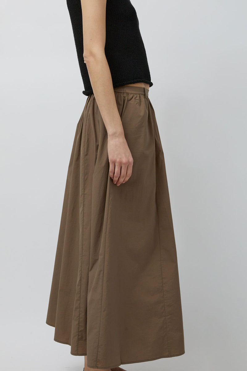 Mijeong Park Gathered Maxi Skirt in Light Brown