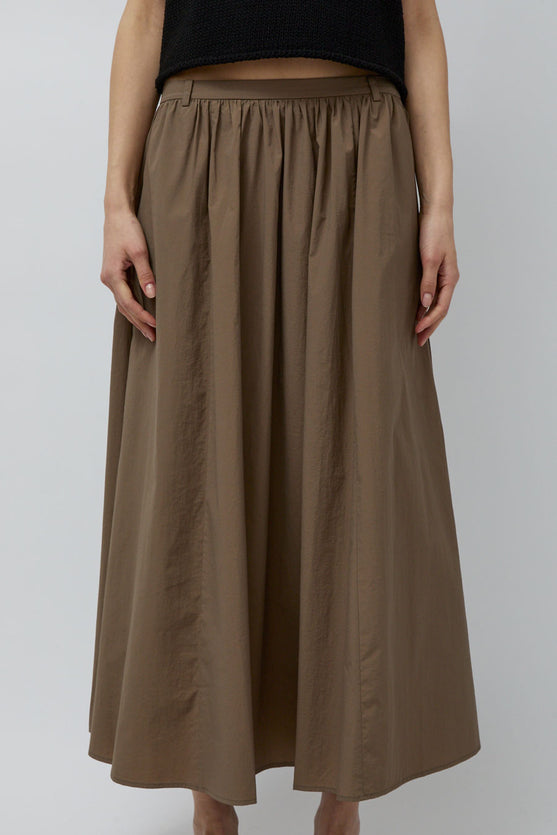 Mijeong Park Gathered Maxi Skirt in Light Brown