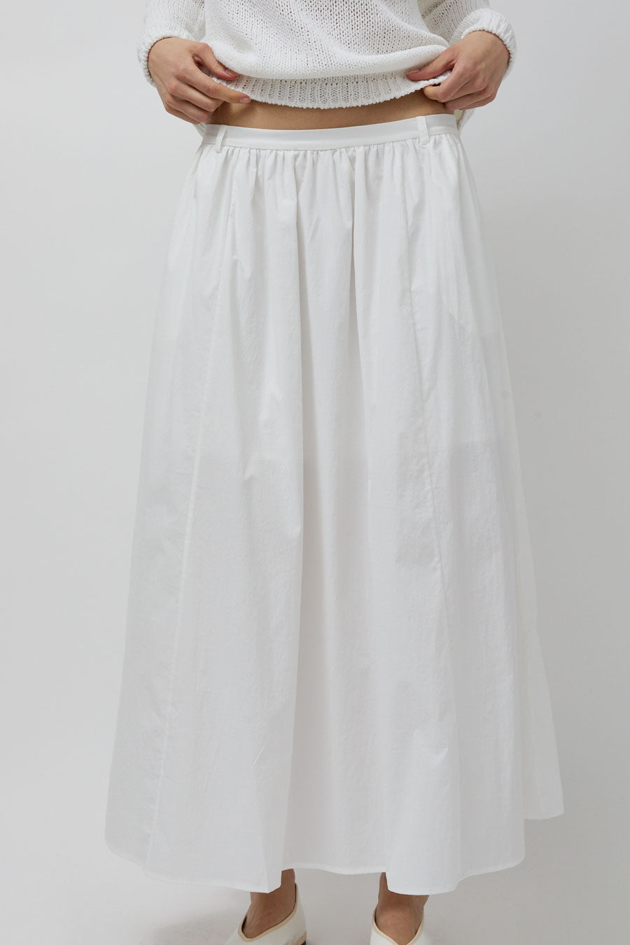 Mijeong Park Gathered Maxi Skirt in White