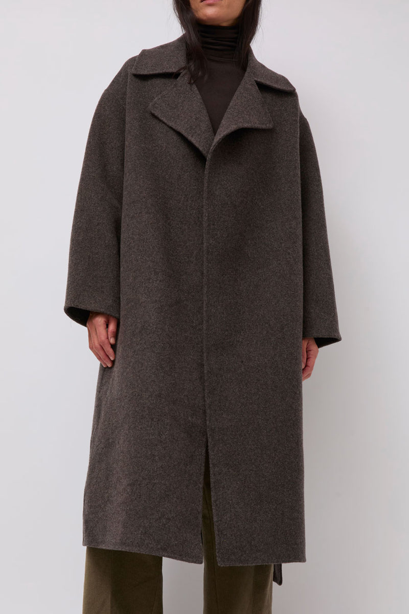 Mijeong Park Handmade Belted Wool Coat in Brown