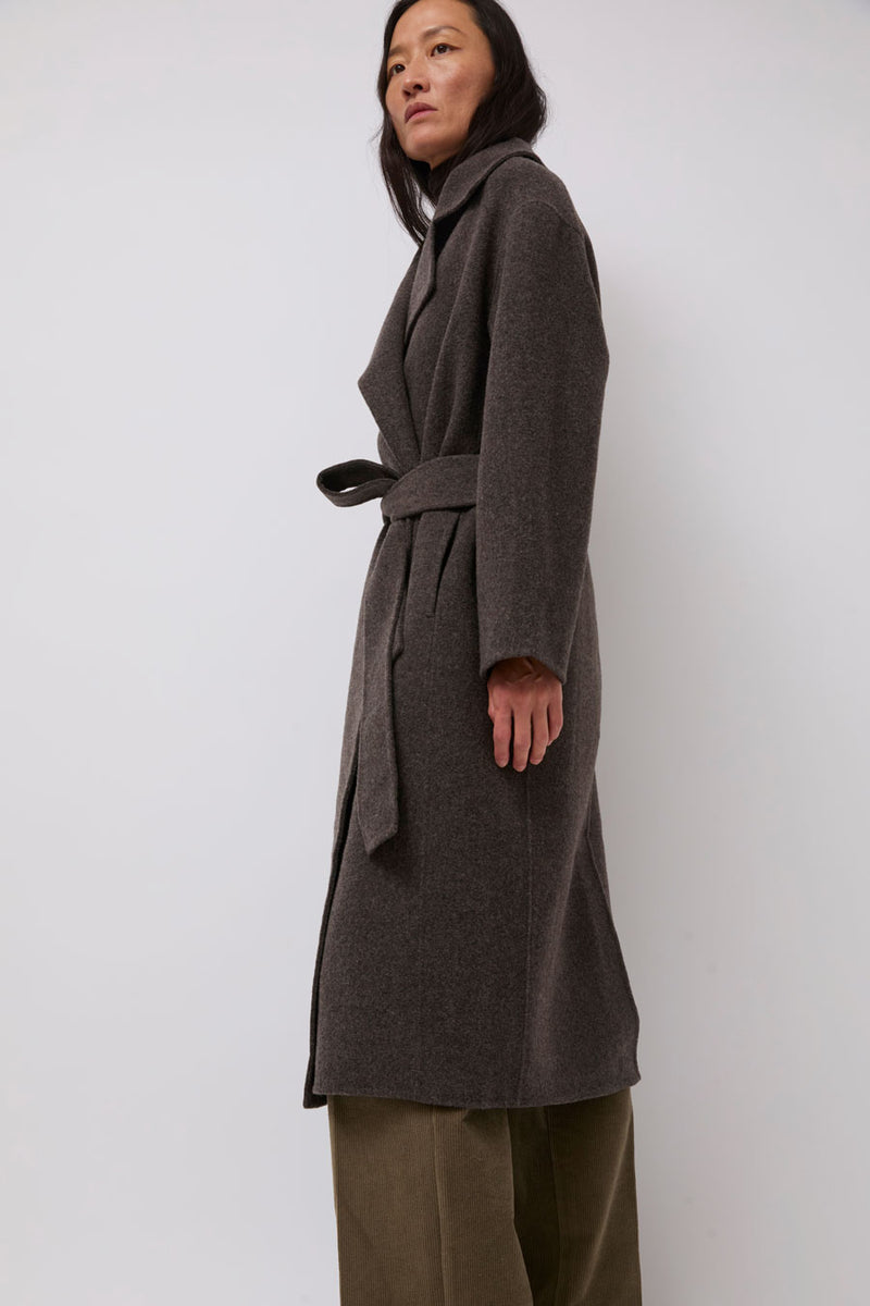Mijeong Park Handmade Belted Wool Coat in Brown