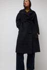 Mijeong Park Handmade Belted Wool Coat in Navy