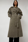 Mijeong Park Handmade Long Wool Coat in Khaki Gray