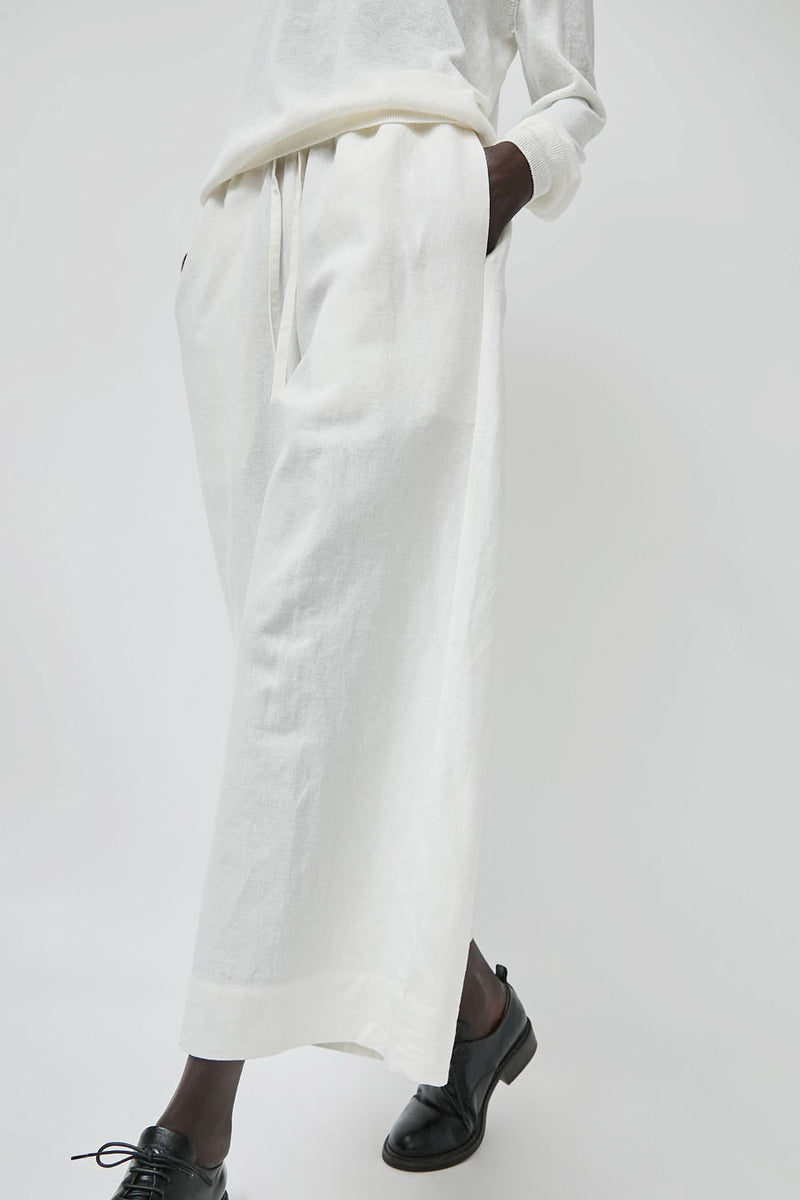 Mijeong Park Linen Blend Cropped Pants in Ivory