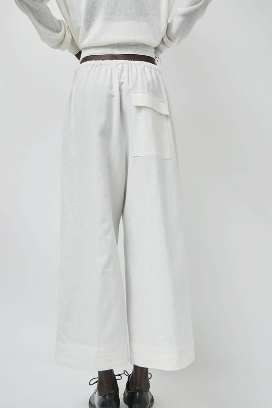 Mijeong Park Linen Blend Cropped Pants in Ivory – No.6 Store