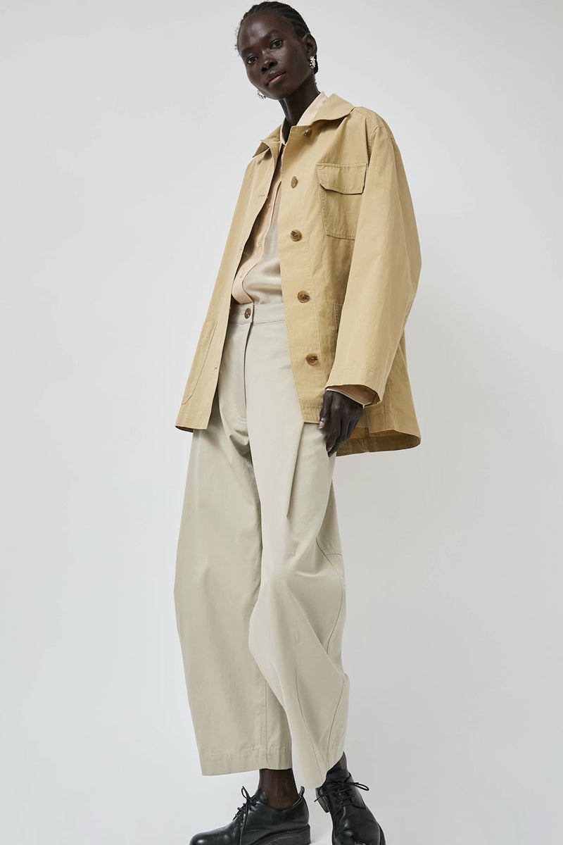 Mijeong Park Linen Blend Work Jacket in Beige