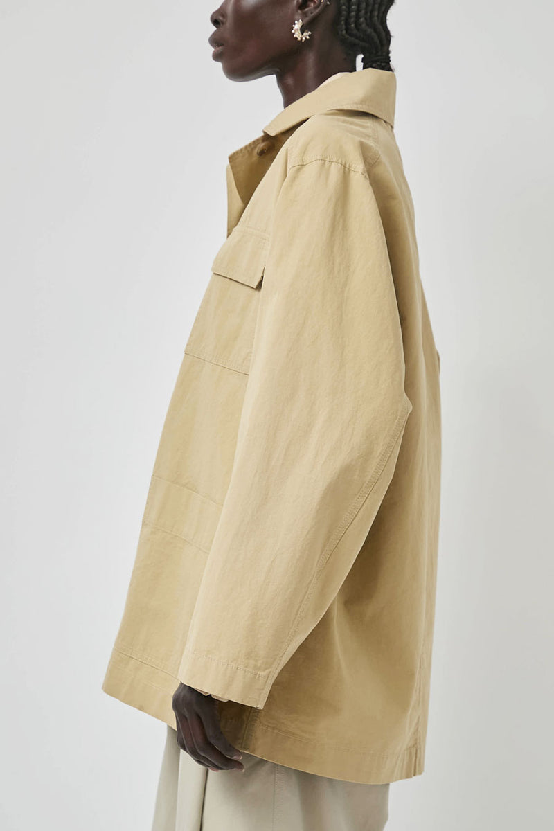 Mijeong Park Linen Blend Work Jacket in Beige