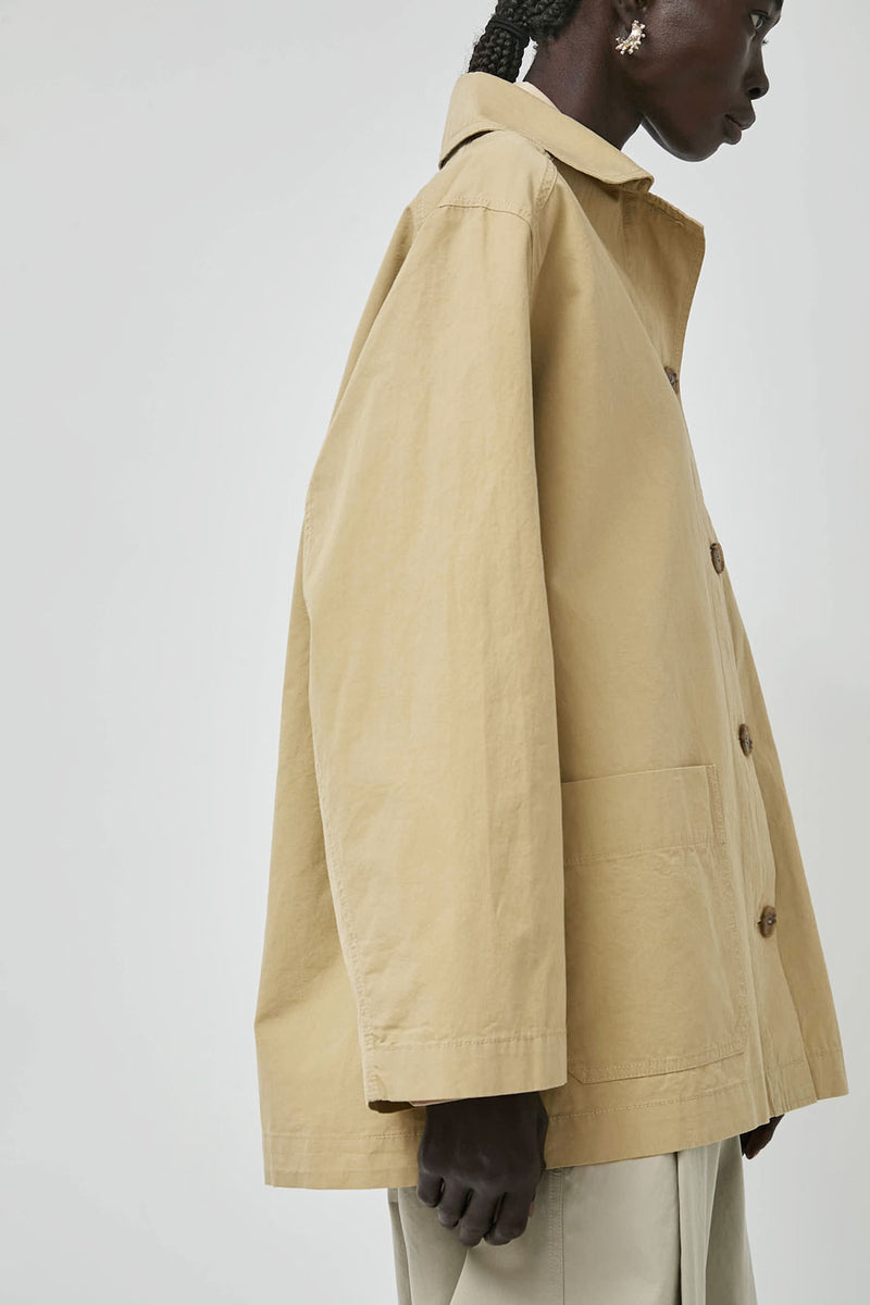 Mijeong Park Linen Blend Work Jacket in Beige