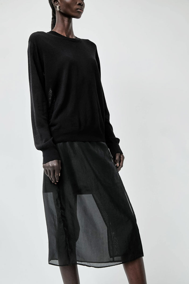 Mijeong Park Organza Wrap Skirt in Black