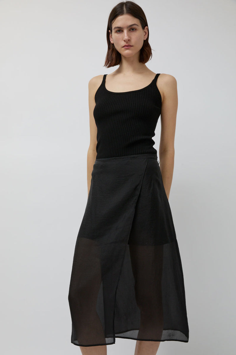 Mijeong Park Organza Wrap Skirt in Black