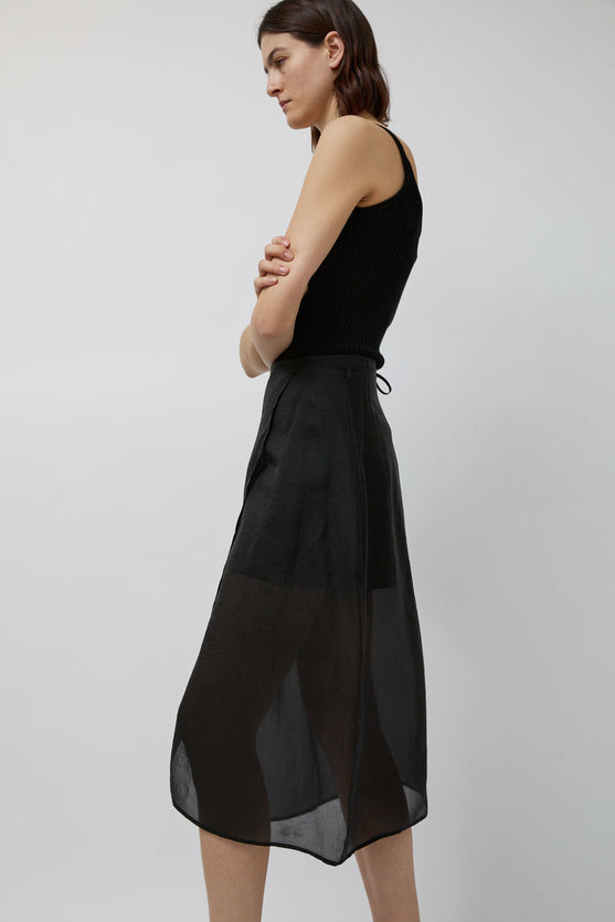 Mijeong Park Organza Wrap Skirt in Black