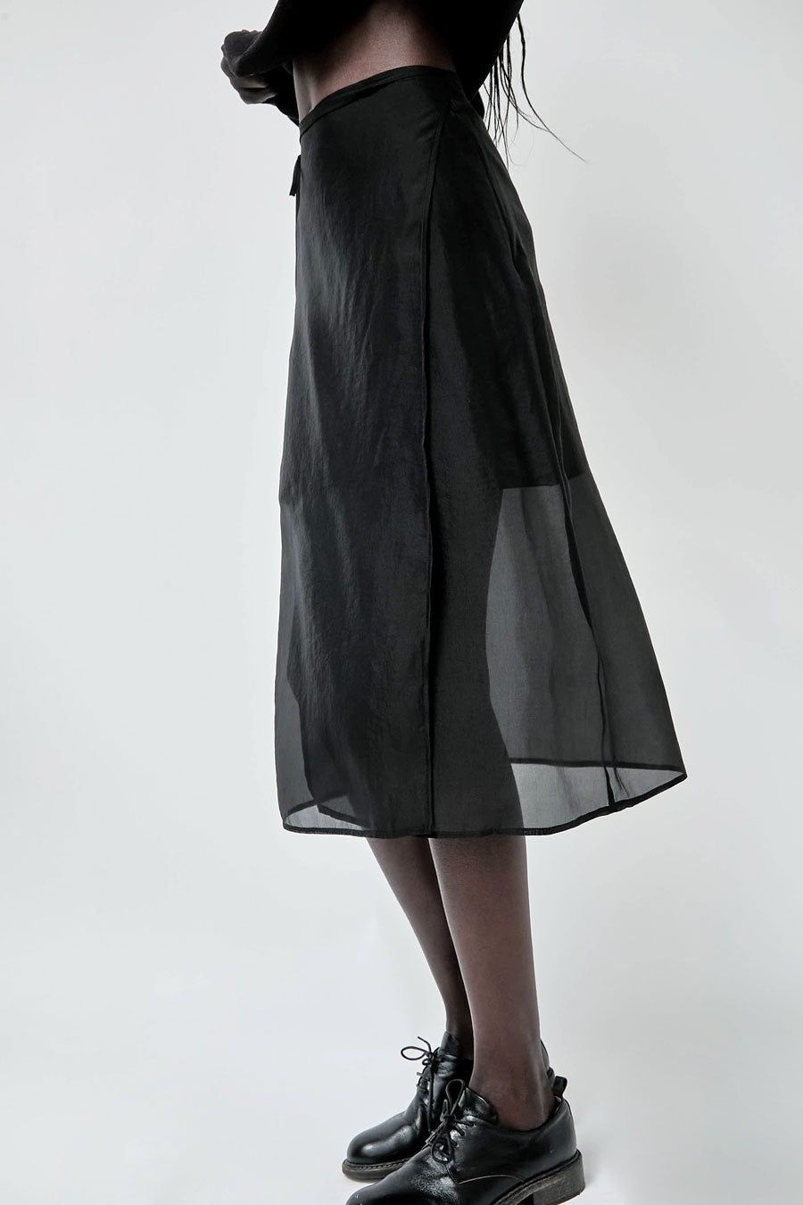 Mijeong Park Organza Wrap Skirt in Black
