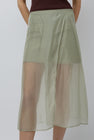 Mijeong Park Organza Wrap Skirt in Light Green