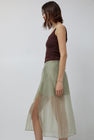 Mijeong Park Organza Wrap Skirt in Light Green