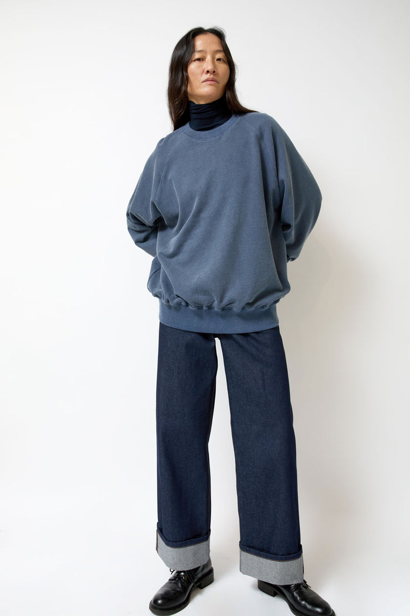 Mijeong Park Oversized Sweatshirt in Vintage Blue