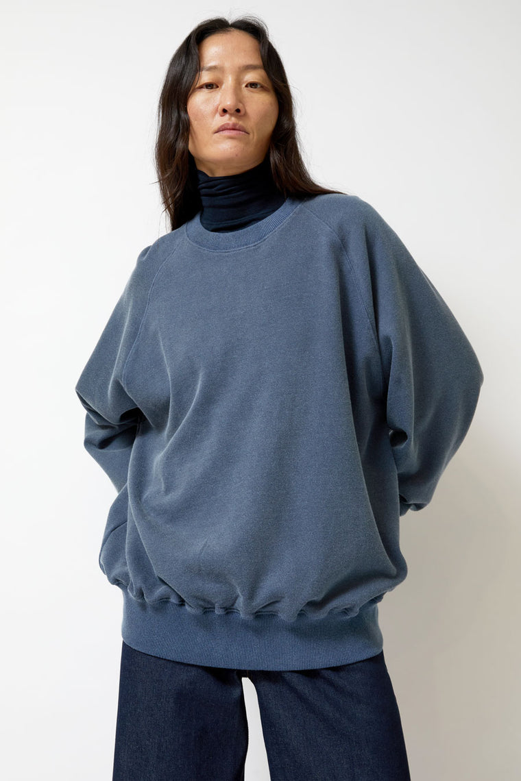 Mijeong Park Oversized Sweatshirt in Vintage Blue