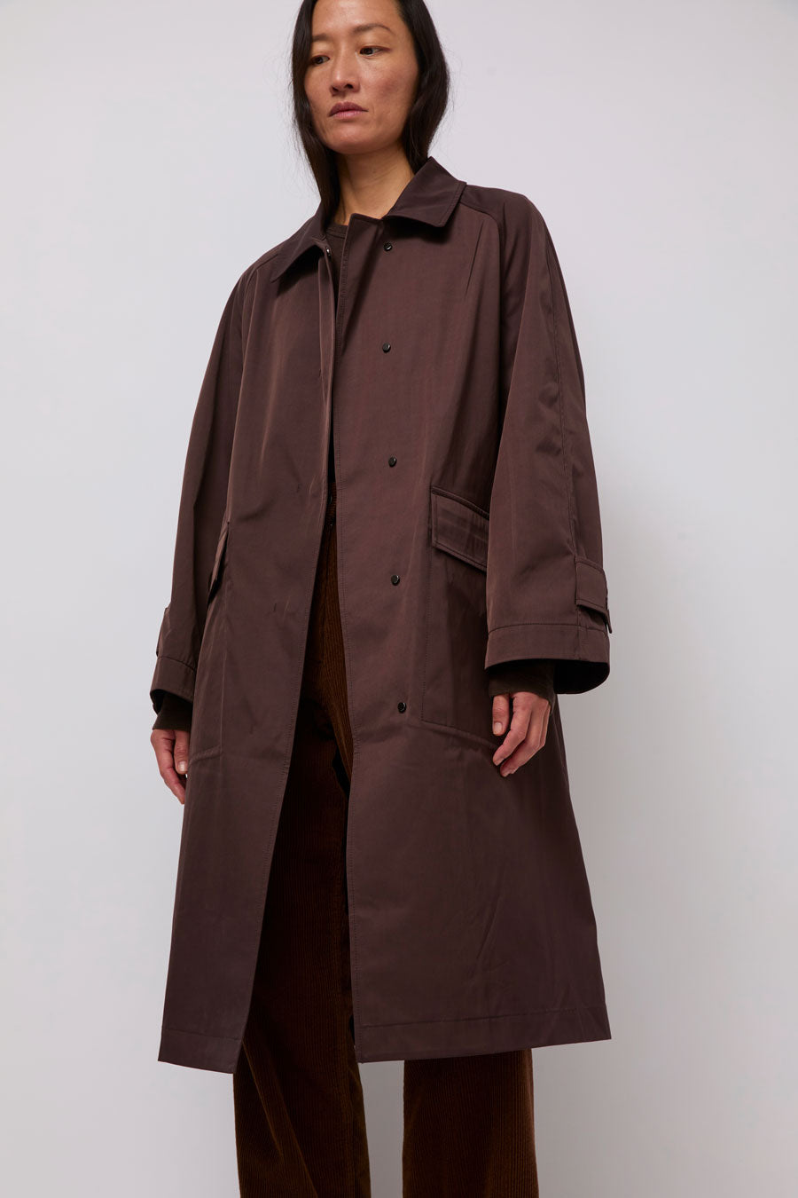 Mijeong Park Oversized Trench in Burgundy