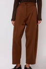 Mijeong Park Pleated Barrel Leg Pants in Brown
