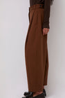 Mijeong Park Pleated Barrel Leg Pants in Brown
