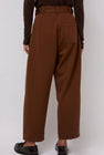 Mijeong Park Pleated Barrel Leg Pants in Brown