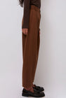 Mijeong Park Pleated Barrel Leg Pants in Brown