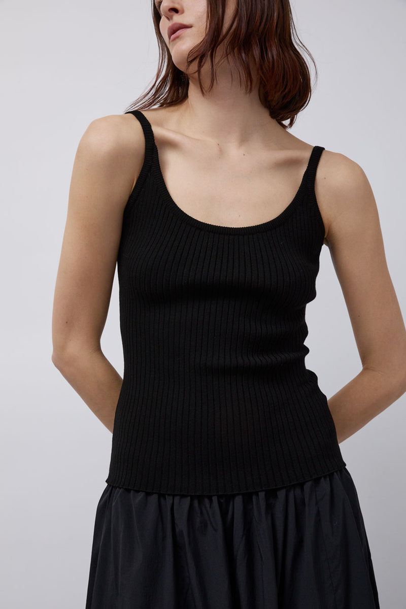 Mijeong Park Ribbed Knit Tank in Black