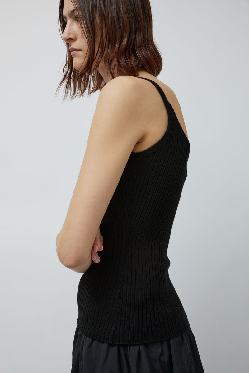 Mijeong Park Ribbed Knit Tank in Black