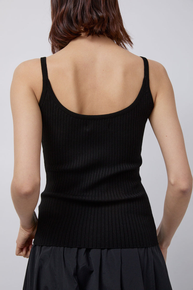 Mijeong Park Ribbed Knit Tank in Black